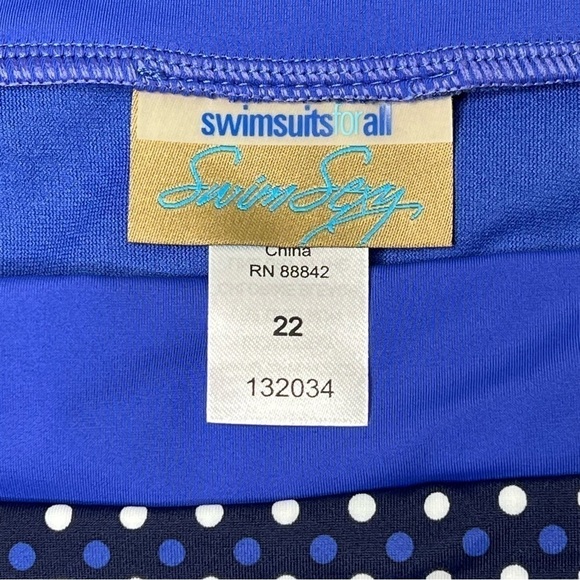 NWT SWIMSUITS FOR ALL Swim Sexy Bottoms Blue White Black Plus Size 22 - Picture 4 of 13